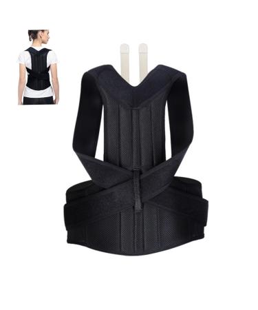 Healifty Adjustable Straps Support Belt Posture Posture for Women Lumbar Support Brace Posture Brace Posture Men Man Support Belt Brace Posture Men Adjustable Strap XXL Black