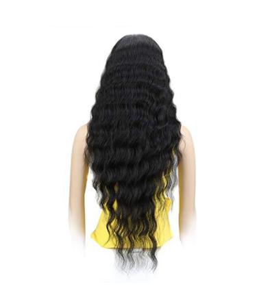 Buy Long Black Wavy Wig for Women - Curly Brazilian Synthetic Hair for 80s 50s 70s & 60s Cosplay - International Shipping Available - Buy Online on GoSupps.com