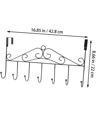 STOBAZA Office Coat Hanger 7 Over Door Towel Mounted Hooks Cloth Hanging Holder Clothes Hook Coat Rack No Trace Kitchen Hanger Black 43.00X23.00X5.00CM - Buy Online on GoSupps.com