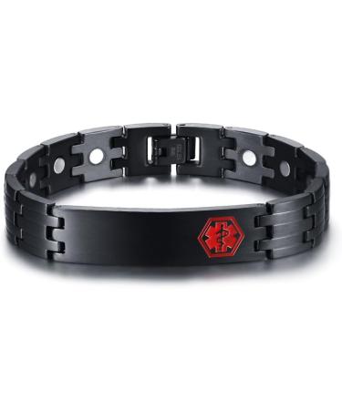 Personalized Medical ID Bracelets for Men & Women | Free Engraving | Emergency Diabetes Alert Jewelry - Buy Online on GoSupps.com