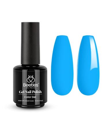 Beetles Gel Nail Polish 1 Pcs 15ml Aquarius Blue Gel Polish Soak Off Nail Art Manicure Salon DIY Gel Nail Design Nail Lamp Needed C-Aquarius Blue