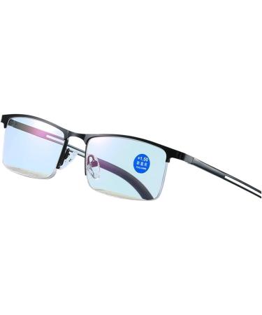 Ultra-Light Men's Business Neck Reading Glasses | Anti-Blue Light | Size 1.00 Black Frame - Perfect for Seniors - Buy Online on GoSupps.com