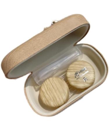 Miedeon Elegant Contact Lens Container Set - 2 Pieces Travel Case & Accessories (Light Brown) - Perfect for International Shipping - Buy Online on GoSupps.com
