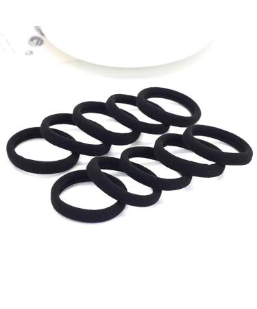 AHENOD 50PCS Seamless Elastic Hair Ties for Women - Ideal for Thick, Heavy, and Curly Hair - 1.57 Inch Diameter - Black - Buy Online on GoSupps.com