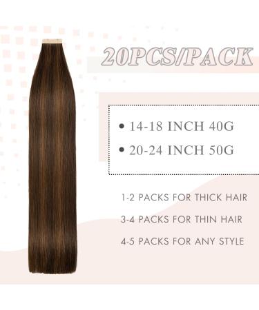 YDDM Tape-in Extensions Real Hair - 20PC Invisible Skin Weft 14inch (35cm) P2/6# - Premium Quality for Flawless Volume - Buy Online on GoSupps.com