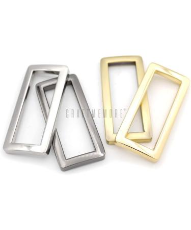 Metal Flat Rectangle Rings Buckle 1 1/2 Inches Silver - 6 Pack for Bag Belt Strap | Heavy Duty Loop Quality Finish | Craftmemore VTLP - Buy Online on GoSupps.com