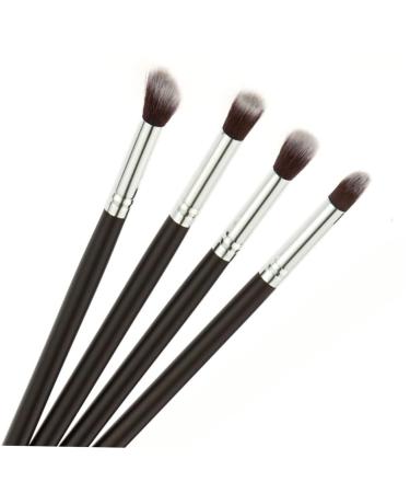 FOYTOKI 4pcs Set Eye Make-up Brush Kit Black and Silver Eye Shadow Brush Eyeshadow Brushes Makeup Tool
