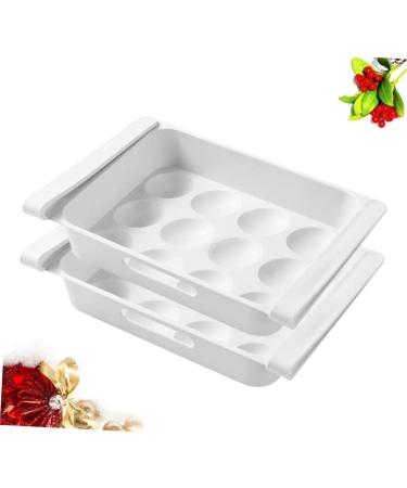 GLEAVI 4 Pcs Refrigerator Storage Box White Eiffel Tower Decor Fridge Fruit Storage Holder Pull-out Crisper - Buy Online on GoSupps.com