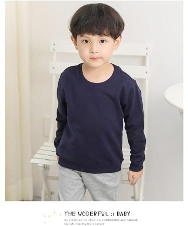 Taigood Boys Cotton Sweatshirt Long Sleeve Jumper | Age 1-7 Years | Navy Blue - Buy Online on GoSupps.com
