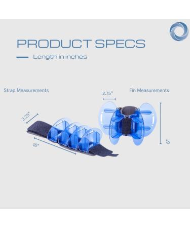 Aqualogix Maximum Resistance Hybrid Aquatic Training Fins - Blue - Pair (HRPCFIN) | Online Demo & Workout Program Included - Buy Online on GoSupps.com