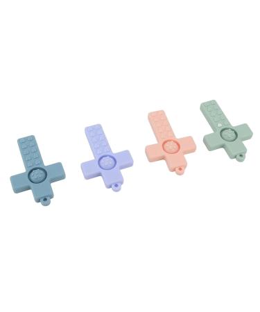 4pcs Silicone Baby Teether Set with Lanyard - Safe Teething Toys for Toddlers - Buy Online on GoSupps.com