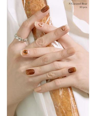 ohora Semi Cured Gel Nail Strips (Caramel Bear) - Salon-Quality Long Lasting - Easy Application & Removal - Includes Prep Pads & Nail File - Gemstone Collection - Buy Online on GoSupps.com
