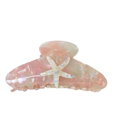 Hair clips Claw Clips 1 Pc Colorful Starfish Hair Claw Large Size Hair Claw Clips Hair Accessories For Women Girls-A(Blue)