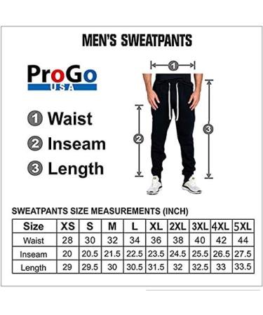 PROGO USA Men's Casual Fleece Jogger Sweatpants - Medium Black - Buy Online on GoSupps.com