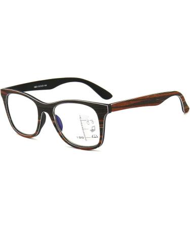 Koosufa Progressive Multifocus Reading Glasses for Men & Women - Anti-Blue Light Retro Design Wood Color Available in Multiple Strengths - Buy Online on GoSupps.com