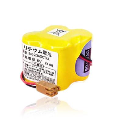 (1 Pack) 6V 4400mAh BR-2/3AGCT4A /A98L-0031-0025 Replacement Battery Non-Rechargeable Compitable for FANUC CNC System with Brown Plug