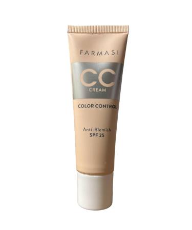 FARMASi CC Color Control Cream Natural & Flawless Finish Lightweight Color Correcting Coverage Enriched with Multimineral SPF 25 All Skin Types 1 fl oz 06 Deep