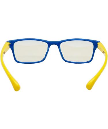 Buy LHSDMOAT Children's Blue Light Filter Glasses | Block Blue Light Rectangular Frame Gaming Glasses - Blue/Yellow - Buy Online on GoSupps.com