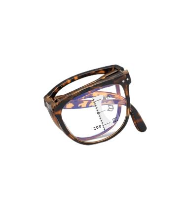 Portable Folding Reading Glasses for Women Men Blue Light Blocking Readers Multifocus Anti Glare Glasses(Couleur:Tortoiseshell Grandeur:2.0x)