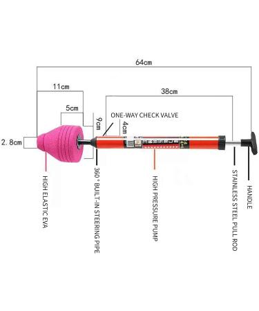 Toilet Unclog High Pressure Toilet Unblock Shot Sealing Pipelines Pipe Strong P1O1 Dredging Toile Plug Resilience Plunger (pink) - Buy Online on GoSupps.com