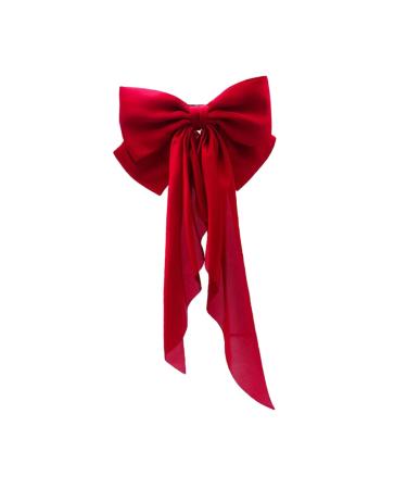 HAPINARY Hair Bow Barrette Satin Ribbon Hairpin Hair Clip Hair Pin Hair Ribbons Hair Barrettes Bows for Hair Bows for Women Accessories for Teen Girls Back of Miss Red Metal Bow Tie