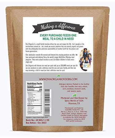 Jiva Organics Organic Kalonji Seeds - Whole Black Seed Nigella Sativa Black Cumin - 1.5 lb - Buy Online on GoSupps.com