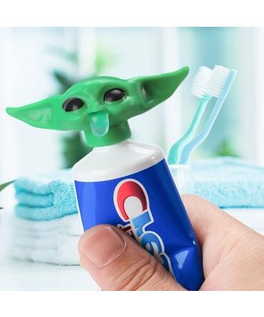 2023 New Baby Yoda Toothpaste Cap Yoda Toothpaste Hat Dispenser Baby Yoda Toothpaste Topper Toothpaste Squeezer for Children and Adults Catoon Funny Toy Model Bathroom Supplies Decorations Kids Gift