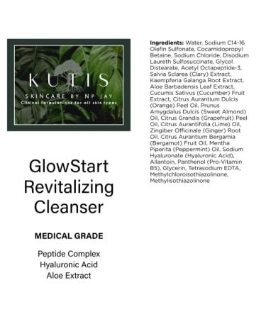 KUTIS GlowStart Revitalizing Cleanser Medical Grade Facial Wash with Peptide Complex Hyaluronic Acid Aloe Extract 7.1oz - Buy Online on GoSupps.com