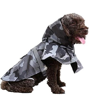 Cokobin Reflective Ultra-Light Waterproof Dog Jacket with Hood - Breathable Rain Cover for Medium & Large Dogs (Gray) - Buy Online on GoSupps.com
