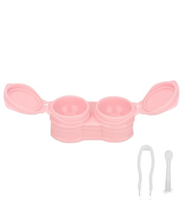 Portable Dustproof Contact Lens Container Set with Tweezers Outdoor & Office Use (Pink) - Buy Online on GoSupps.com