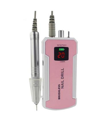 Nail Drill 65W 35000RPM Rechargeable High Speed Low Heat Electric Nail File for Salon Home Manicure Pedicure Pink