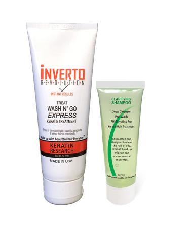Complex Brazilian Keratin Hair Blowout Treatment Formaldehyde Free with Inverto 120ml with Clarifying Shampoo Straighten Repair and Smooth Hair by Keratin Research Keratina Brasilera - Buy Online on GoSupps.com