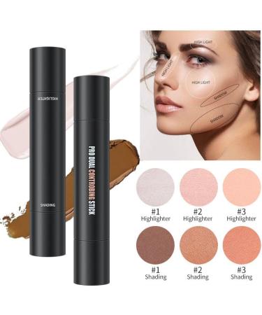 Double Head Contour Highlight Stick Double Color Face Contour Makeup Concealer Stick Base Makeup Face Highlight Touch Up Stick (1 1# Size) - Buy Online on GoSupps.com
