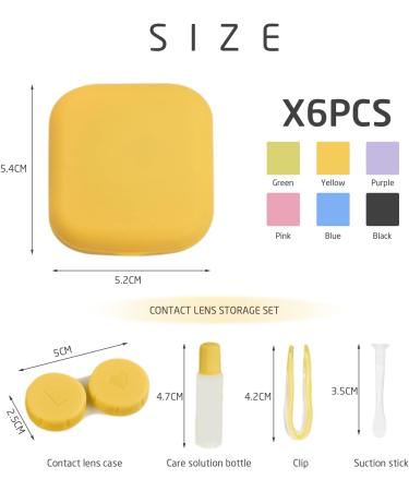 Portable 6-Part Contact Lens Case with Mirror Straw & Tweezers - Ideal for Daily Travel & Work - Buy Online on GoSupps.com