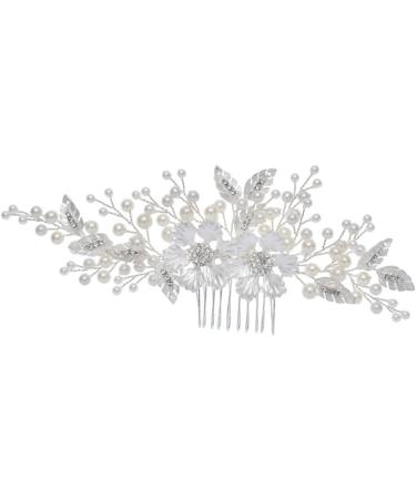 DOITOOL Rhinestone Comb For Girl Friends Hair Flower Combs Hair Accessories Bridal Headwear Tiara Comb for Bridal Hair Comb Pearl Bride - Buy Online on GoSupps.com