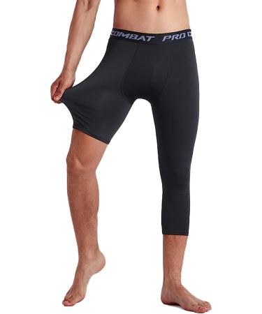 Jonscart Men's Compression Capri Tights Pants - Black, Size Large - Buy Online on GoSupps.com
