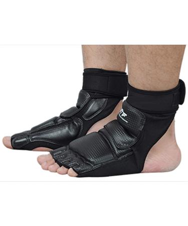 Runspeed Taekwondo Foot Protector Gear Training Martial Arts Fight Boxing Punch Bag Sparring Muay Thai Kung Fu Tae Kwon Do TKD Feet Support for Men Women Kids Black XX-Large