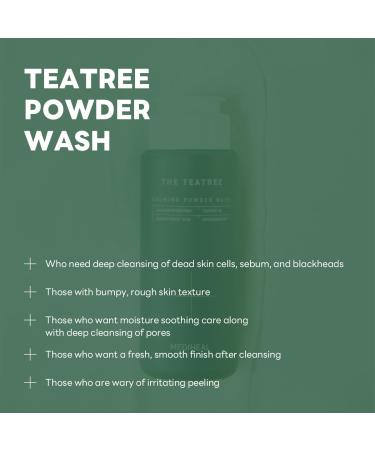 Mediheal Teatree Calming Powder Wash 1.76 oz - Hydrating Daily Facial Cleanser for Blackhead Removal | Gentle Bubbles | International Shipping - Buy Online on GoSupps.com
