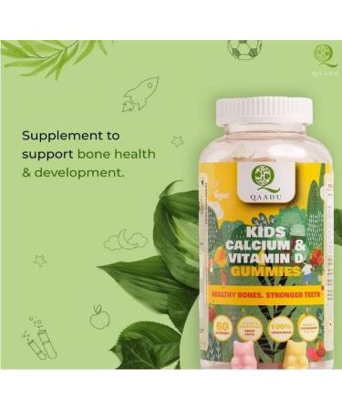 Kids Calcium & Vitamin D + Immunity Revitalizer Gummies | 60 Gummies | Vegan & Healthy Bones Growth for Children - Buy Online on GoSupps.com