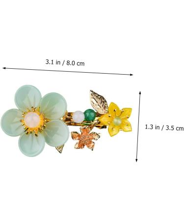 DOITOOL Hairpin Wedding Hair Clip Vintage Metal Hair Barrettes Hair Barrettes for Women Hair Accessory for Women Spring Flower Hair Barrettes Girl Back of Head Agate Miss - Buy Online on GoSupps.com