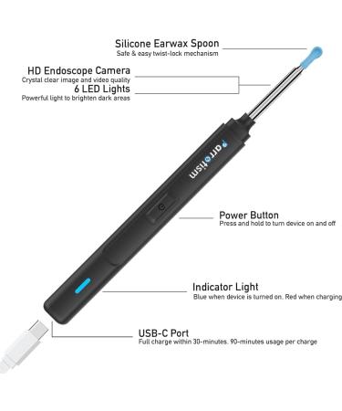 Parrotism Wireless Otoscope with 6 LED Lights 2K HD Camera - Ear Wax Removal Kit for iPhone and Android - Safe Cleaning Tool for Adults, Kids, and Pets - Buy Online on GoSupps.com