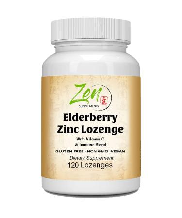 Immune Support Elderberry Zinc Lozenge - Immunity Vitamin with Zinc Vitamin C Elderberry - Chewable Gluten-Free Immune Support Antioxidant Supplement Vegan Vitamins 120 Count