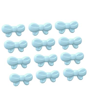 12 pcs Safety Pins Child Proof Safety Pin, Bow-Knot Safe Pins,Plastic Head, for Fabric Diapers, Garment Repair Baby Safety Pins Secure Clips for Fastening Baby Clothes Diaper Napkins (Blue)