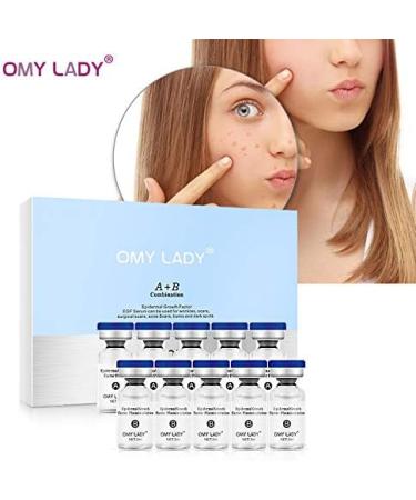 OMY LADY EGF Serum Ampoules 10 Pack - 3ml - For Repairing Acne & Surgical Scars Wrinkles Burns & Dark Spots - Vegan Concentrate - Anti-Aging Lifting - Buy Online on GoSupps.com