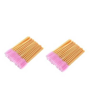 FOMIYES Lash Comb 100 Pcs makeup mascara nylon eyelash brush color mascara disposable makeup colored mascara 50 Pcsx2pcs Pinkx2pcs