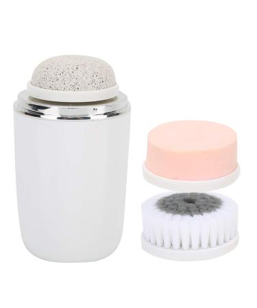 Electric Face Cleaner 3 Gears Adjustment Deeply Remove Dirt Soft Hair Brush Sponge Brush Pumice Brush Rechargeable with Storage Cover for Bathroom