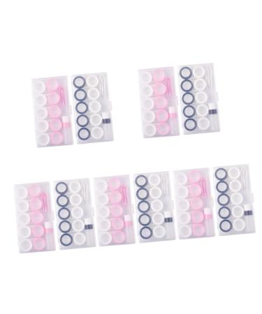 Solustrie 10 sentences Storage box for colored contact lenses contact lens tank portable contact case contact case eye contact case macaron storage box holder travel pp white
