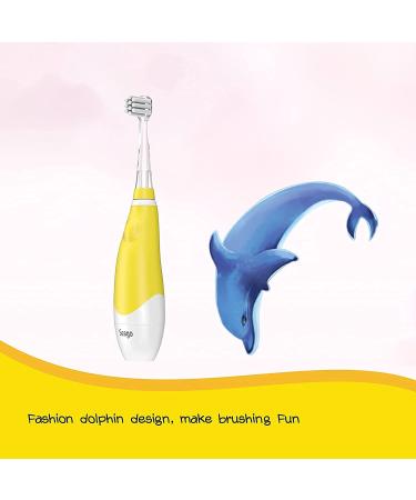 SEAGO Baby Electric Toothbrush with Smart LED Timer - Gentle Sonic Teeth Brushes for Kids Ages 1-4 (Yellow) - Buy Online on GoSupps.com