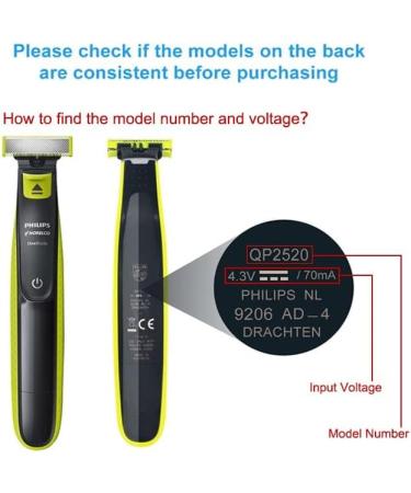 Philips One Blade Charger A00390 Cable UK Plug Replacement for QP2520 QP2620 Trimmer Shaver - 4.3V - Buy Online on GoSupps.com