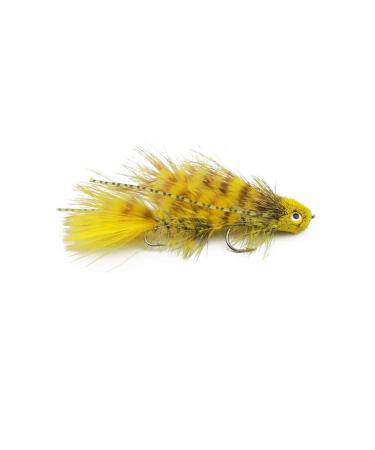 Galloup's Barred Mini Dungeon Trout Streamer Fly - 3 Pack Yellow #6 - 3 Pack